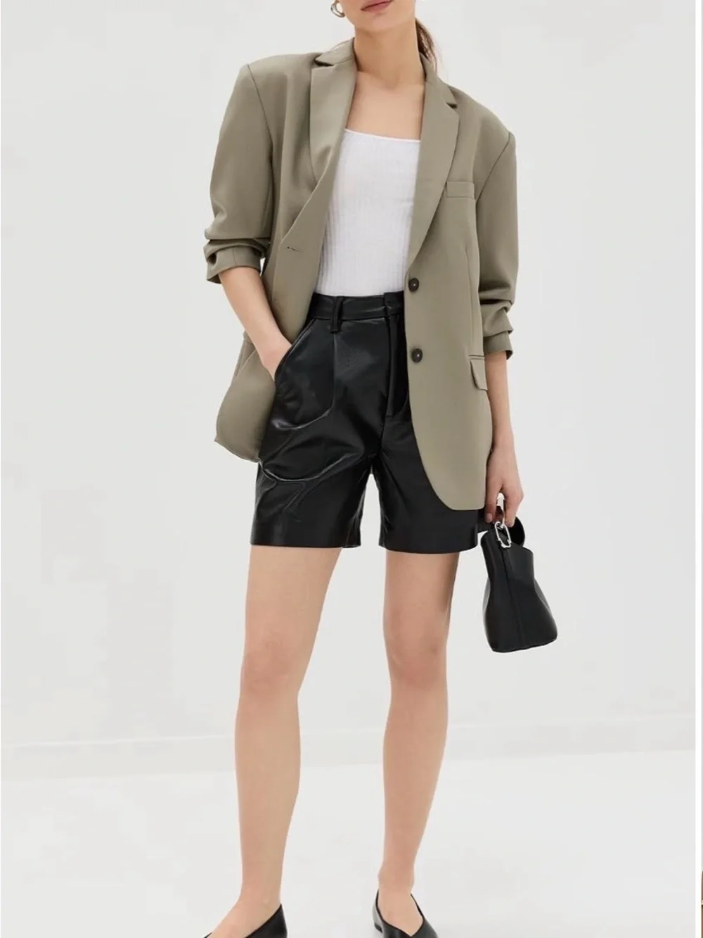 Anine Bing Quinn Blazer in Sage Green